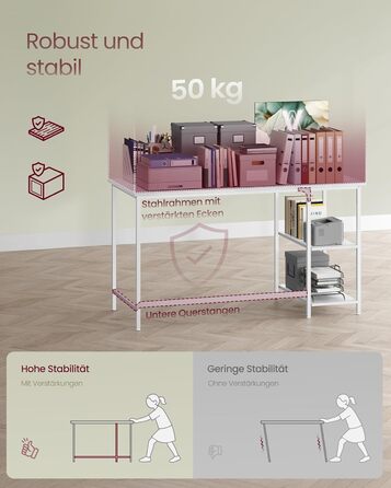 Стол письмовий VASAGLE 100x50x76 см, комп'ютерний, офісний, вінтажний стиль, для робочого кабінету, спальні, вітальні, коричнево-чорний