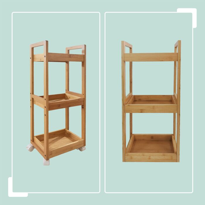 Відкидна полиця Relaxdays з бамбука, 3 відділення