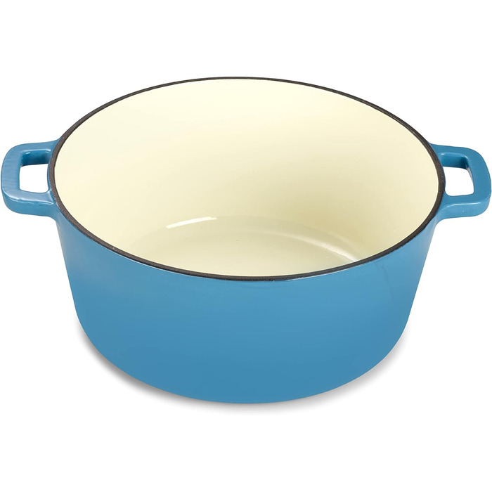 Набір Echtwerk для запікання та сервірування 2-в-1, чавунна сковорода з кришкою, чавунна каструля з емальованим покриттям, підходить для духовки, гриля, барбекю та індукції, 3,5 л, Ø 25,3 см (світло-блакитний)