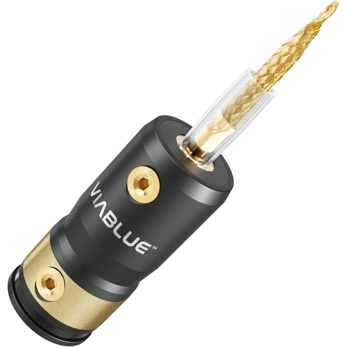 Роз'єм VIABLUE N-Connector 24K із золотим покриттям, повністю металевий, високого класу, 2 пари (4 шт. ) T8 гнучких штифтів