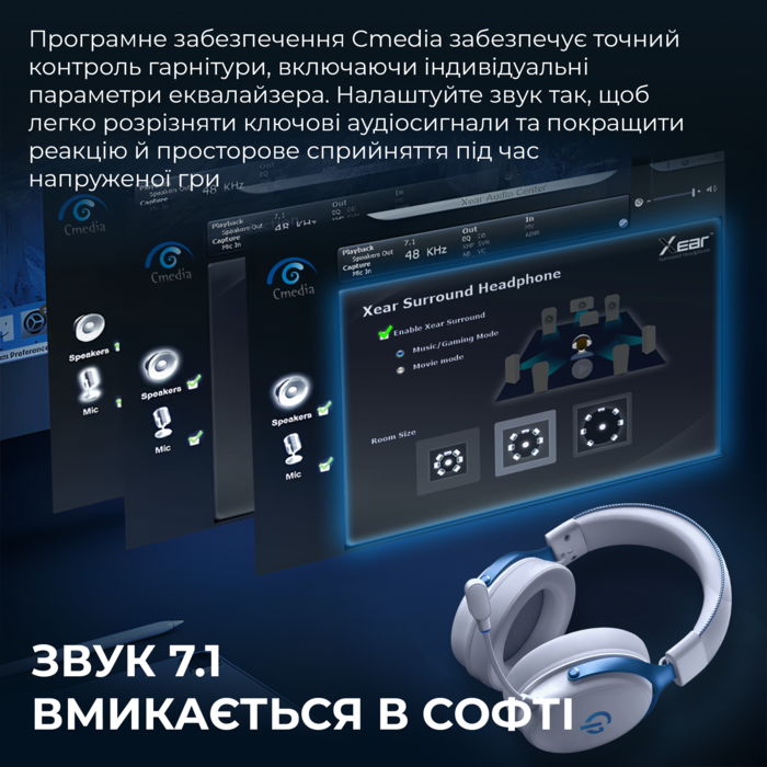 Бездротова ігрова гарнітура GamePro Asgard Skadi (HSW191WB)