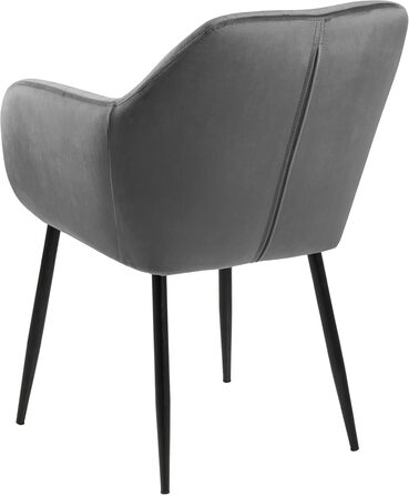 AC Design Furniture Стілець для їдальні Wendy, темно-сірий/чорний, велюр/метал, 57x61x83 см