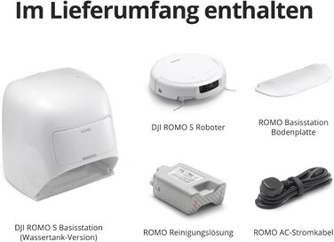 Робот-пилосос DJI Robo S з функцією миття підлоги, 25 000 Па потужність всмоктування, розпізнавання перешкод рівня дрона, два роботизовані руки, 200 днів без обслуговування, автоматичне очищення та сушіння моп-насадки DJI Robo S (версія з баком для води)