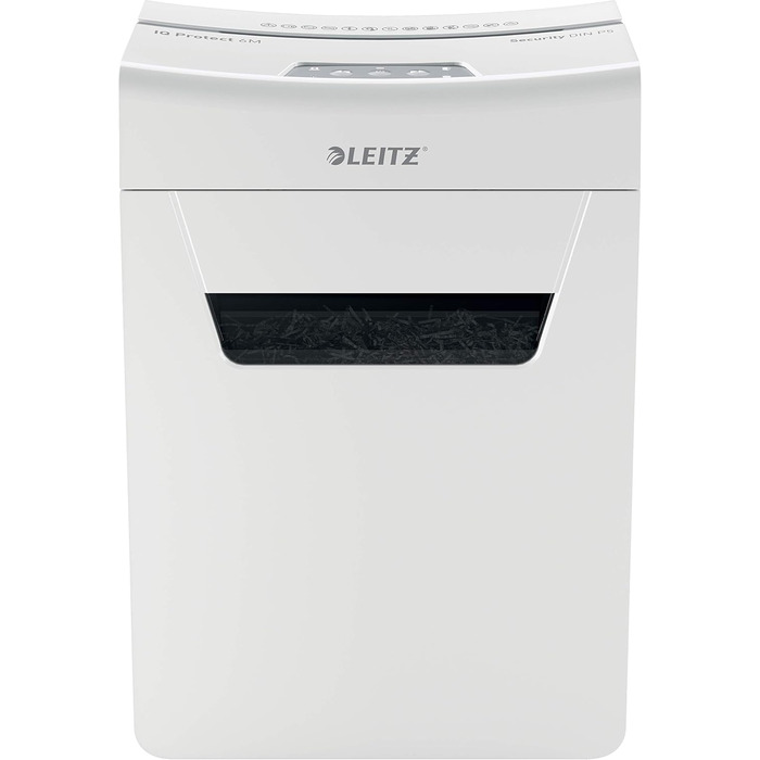 Leitz IQ 10X Premium Protect: Шредер для документів, 6 листів, білий, 18л, для офісу та дому, сертифікований TÜV+GS