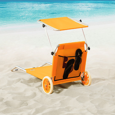Шезлонг Crete Orange Alu з колесами