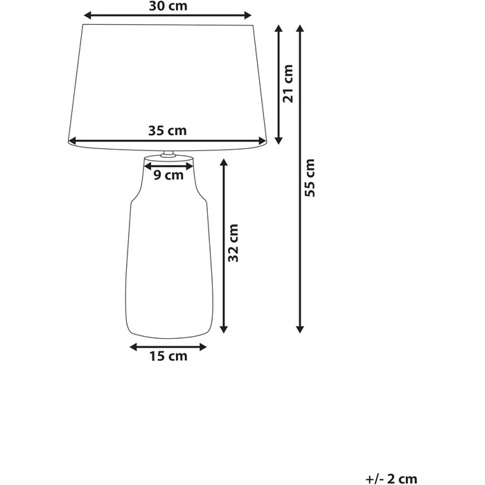 Декоративна настільна лампа Beliani Thaya, кераміка/поліестер, блакитна