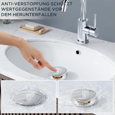 Змішувач для ванної кімнати/кухні FORIOUS Hoch 360° з нержавіючої сталі, з можливістю повороту 360°, з підключенням до гарячої та холодної води, для мийки, висота виливу 175 мм, полірована хром