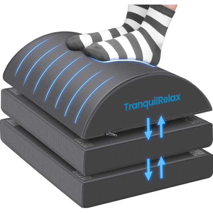 Підставка для ніг TranquilRelax L (Сіра) - для офісу та геймінгу, під стіл