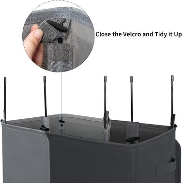 WOWLIVE Подвійний кошик для білизни з кришкою, великий, складний, 2 секції з ручками, сірий+чорний (154л)