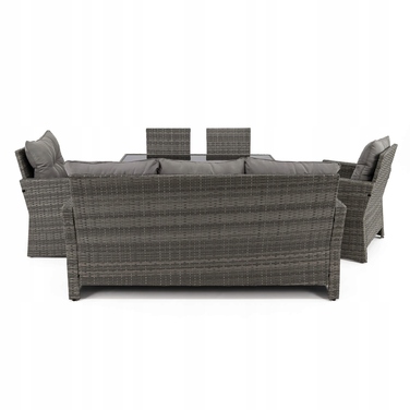 Комплект садових меблів із техноротанга EMWOmeble, сірий, 6 предметів