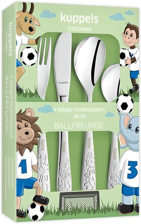 Дитячий набір столових приборів Kinderbesteck з гравіюванням, від 3 років, персоналізований, подарунок на хрещення/день народження, дитячий посуд, ферма (Ballfreunde)