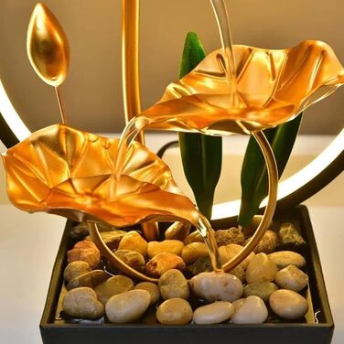 Фонтанчик для дому та саду Zimmerbrunnen LED: сучасний декор з підсвічуванням та безшумною помпою, 28 см