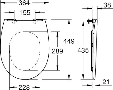 Керамічне сидіння для унітазу GROHE Bau з функцією Soft Close Slim 39898000, альпійський білий