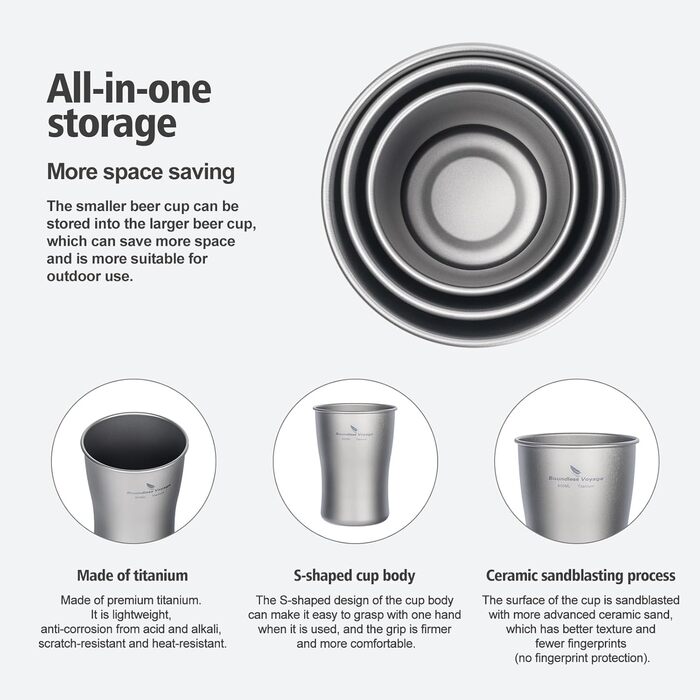 Металевий термокружка iBasingo 600мл Ti3233D - для кемпінгу, подорожей, напоїв