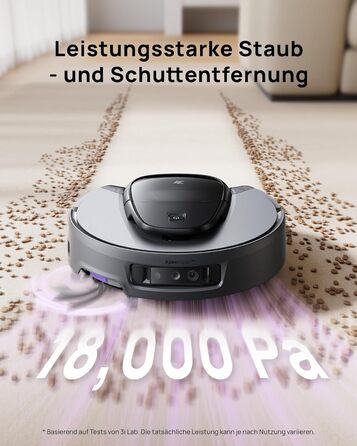 Робот-пилосос 3i G10+ з функцією миття підлоги, автоматичним компакттором сміття, потужністю всмоктування 18000 Па, вбудованою бічною щіткою та миючим мопом, інтелектуальною навігацією та уникненням перешкод за допомогою ШІ