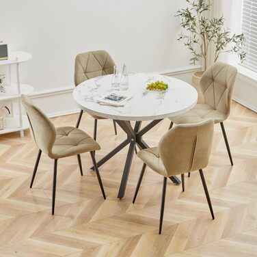 Набір обідніх стільців GrandCA HOME, 2 шт., боргունдове зелене крісло з металевими ніжками, скандинавський стиль