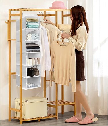 Підвісний шафа-органайзер складна підвісна полиця для зберігання речей шафа для одягу з 6 відділеннями для текстилю підвісний тканинний шафа для светри Одяг, 20 см (білий, 30 см)