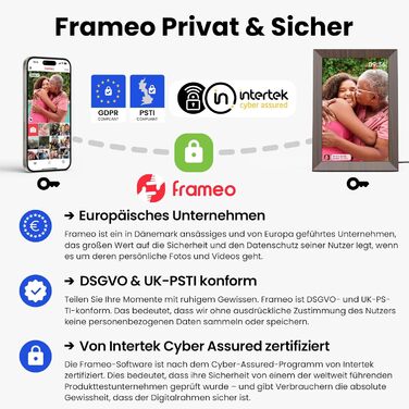 Frameo Цифровий фоторамка WiFi, 10.1 дюйма, HD IPS сенсорний екран, 32 ГБ пам'яті, автоматичне обертання, хмарна підтримка, віддалене завантаження фото та відео