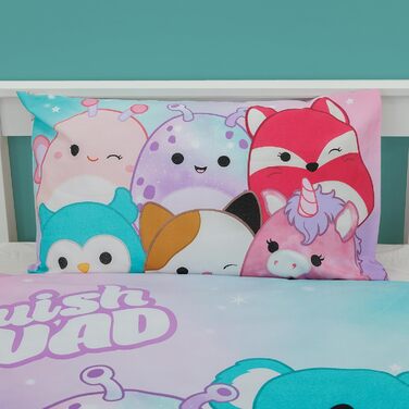 Комплект постільної білизни Character World Squishmallows, двосторонній, 2-сторонній, з наволочкою, ідеально підходить для дитячих кімнат (макс. 50 символів)