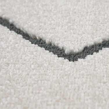 Домашній килим Paco з коротким ворсом для передпокою, спальні, Сучасний скандинавський ромбоподібний візерунок, розмір колір (80x150 см, білий)