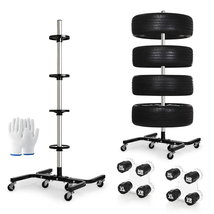 Стійка для шин на коліщатках - органайзер для зберігання автопокришок, до 150 кг