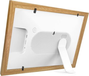 Цифровий фоторамка Cytem 10.1 дюйма з Wi-Fi, 32GB, сенсор руху, IPS 16:10, сенсорне управління, коричневе дерево, FrameO Software