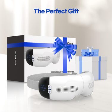 Масажер для очей HubiCare з підігрівом та охолодженням, компресією та вібрацією, Bluetooth, для зняття мігрені та сухості очей