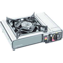 Газовий нагрівач KEMPER Nomade з нержавіючої сталі, 1900 Вт, Piezo-запалювання, подвійний захист, у кейсі