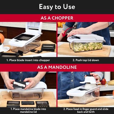 Многофункціональний овочевий слайсер-мандоліна 12-в-1 білий. Набір для нарізки овочів, фруктів, сиру, картоплі, огірків, цибулі. Слайсер для дерунів та жульєну.