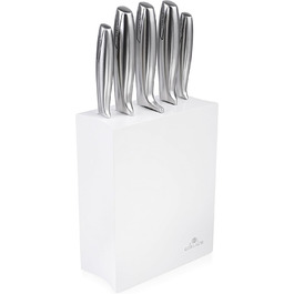 Набір кухонних ножів Gerlach Modern: 5 ножів у блоці з нержавіючої сталі (Kochmesser, Brotmesser, Gemüsemesser)