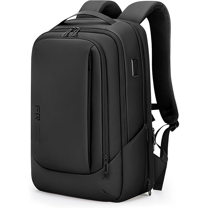 Рюкзак для ноутбука FENRUIEN 26L-38L, Бізнес, 15.6 дюймів, USB-порт, Чорний