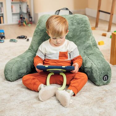 Подушка для читання Nestl Pelz, стильна спинка для сидіння в ліжку, штучне хутро, подушка-стілець з підлокітниками, подушка для читання в ліжку, для дорослих та дітей, спинка для відпочинку в ліжку, салатовий колір, стандартний розмір