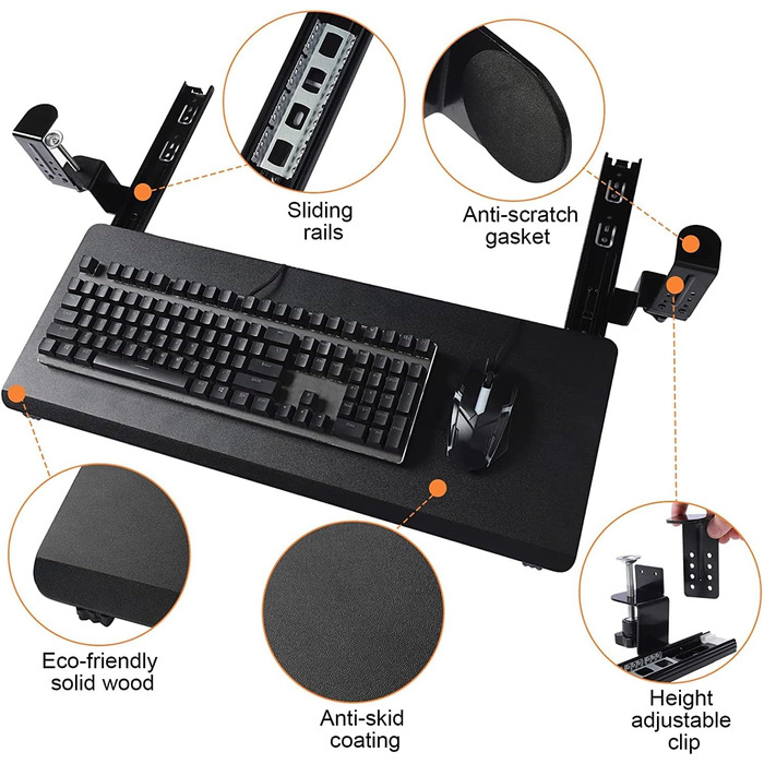 Кріплення для клавіатури BigTron з клемою, чорний колір, нове дизайну