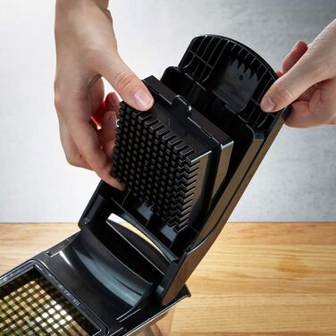 GEFU Треппо - багатофункціональний кухонний нарізчик для овочів, фруктів, сиру та салату (чорний)