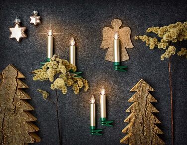 LED свічки для ялинки Lumix® SuperLight Flame, 6 шт., 9 см, тепле біле світло, розширений набір