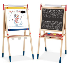 Дитяча мольберт-стіл LIFEZEAL з крейдяною дошкою, дерев'яний, 52.5 x 51.5 x 106.5 см