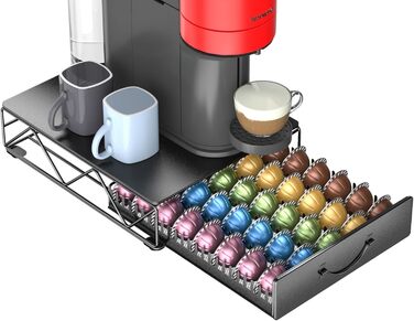 Тримач для капсул Vertuo та Nespresso: органайзер на 90 капсул, металевий, для Vertuo 40