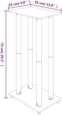 Стійка для динаміків 2 шт. , Стійка для динаміка з 4 колонками, Нековзка, Загартоване скло (Чорне/Срібло)