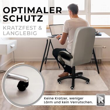 Килимок під офісний стілець Roxus® - захист для підлоги (118x118 см, молочний колір) - підходить для паркету, ламінату, килима, плитки, твердих підлог - захист для ігрового столу