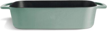 Форма для випічки Springlane з чавуну з кришкою 3L, емальована форма для хліба, паштетів та запіканок, міцна чавунна сковорода 33,5 x 13 см, м'ятного кольору (чавун, форма для запікання м'ятна)