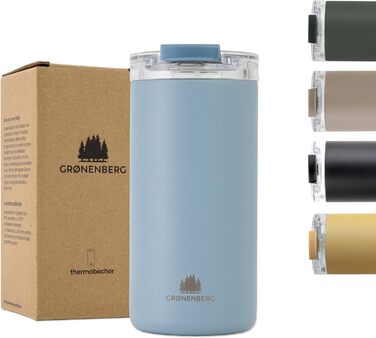 Термокружка Groenenberg 473 мл | Зберігає тепло до 4 годин | З переробленої нержавіючої сталі (Sky)