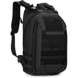 Міні-рюкзак HUNTVP 12L/ 15L/ 20L, тактичний похідний рюкзак, шкільна сумка Molle, водонепроникний рюкзак, шкільний рюкзак військового зразка, Студентська сумка, спортивна сумка, сумка для ноутбука для чоловіків і жінок, сумка для занять спортом на відкритому повітрі (15L-чорний)