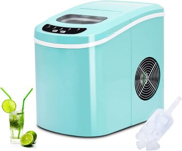 Машина для приготування льоду RELAX4LIFE: 12 кг/24 год, 2 розміри, 2.2 л бак, для дому та офісу (зелена)