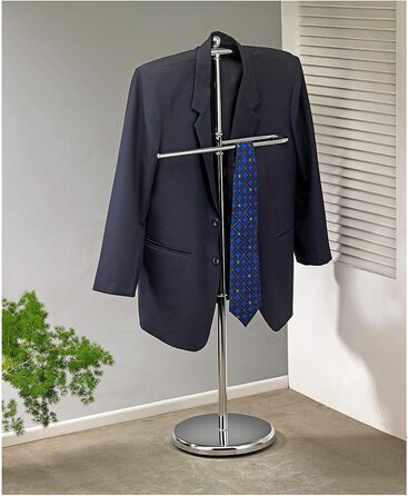 Стійка для одягу чоловіча CARO-Möbel JÖRG з вішалкою для штанів (хром)