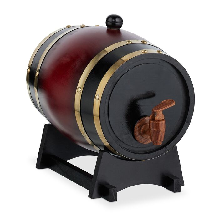 Дерев'яна бочка Relaxdays, об'єм 2,2 літра