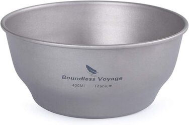 Титанова тарілка Boundless Voyage, посуд для кемпінгу на відкритому повітрі, набір для вимірювання титанового посуду і посуду для похідного рюкзака (Ti15163b-u)