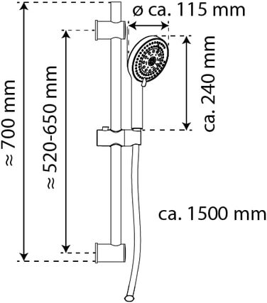 Дзеркальна душова система EISL CARNEO з термостатом, водоспадом та запобіжником 38°C, хром