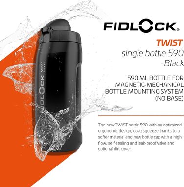 Пляшка для води Fidlock з роз'ємом Twist Size (чорна, 590 мл)