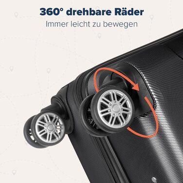 Набір валіз TRVLMORE: 2 валізи (ручна поклажа), чорний колір