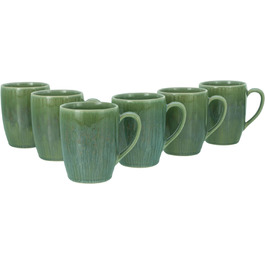 Серія Sea Breeze Green, набір посуду, 18 предметів (набір кавових кухлів, зелений), 10688